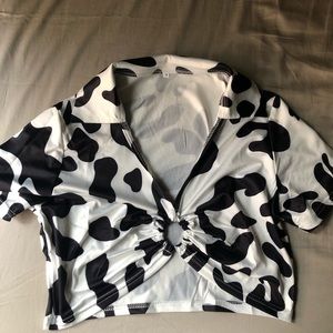 COW PRINT CROP TOP